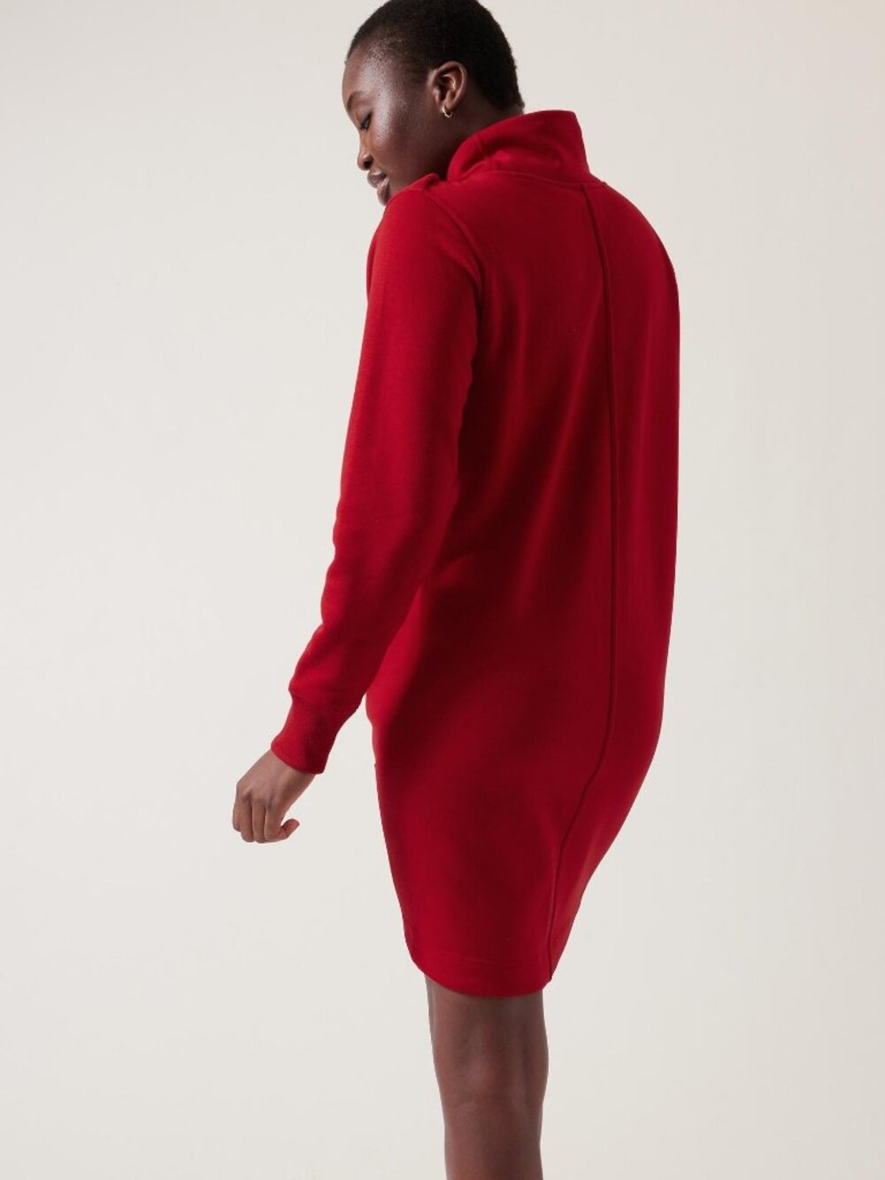Athleta Cozy Karma Mock Neck Cocoon Dress Red NWT Size S - Picture 7 of 10